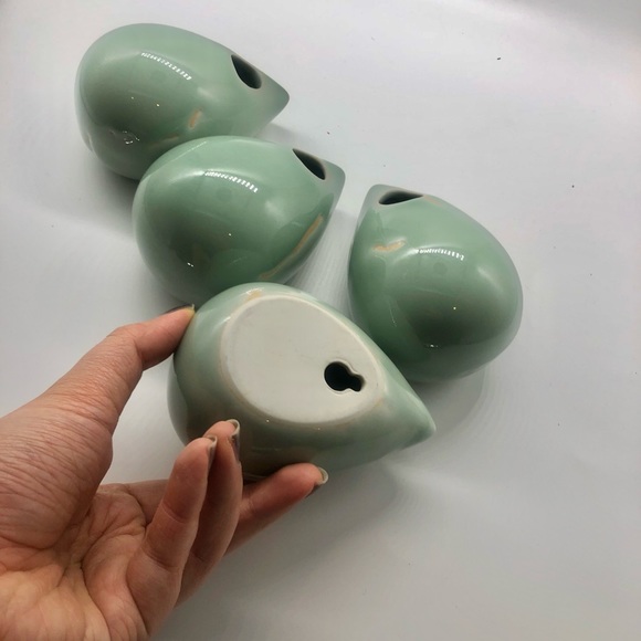 2PC mini tear drop shape wall hanging porcelain planter vase - Picture 6 of 6